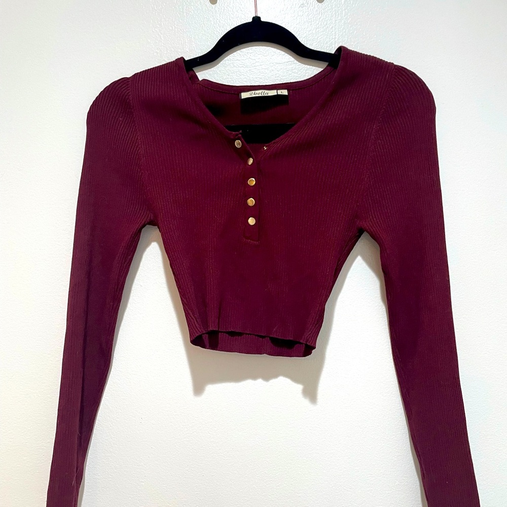 New Ribbed Sweater Crop Top